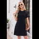 thumbnail image 4 of Vestido Camisero de Verano para Mujer, de Corta con Encaje, Informal, con Cuello Redondo y Plisado, Color Negro, Talla L, 4 of 10