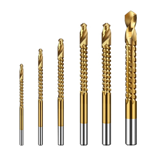 Paquete de 6 broca Bit Perforación de madera de carpintero de acero de alta velocidad Crafting Metal Agujero de plástico Grooking Reemplazo Accesorios Eigraketly HA011445-00