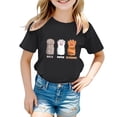 thumbnail image 3 of Yiyuu Girls Casual Short Sleeve T Shirt Summer Cute Cat's Paw Print T-Shirt, Sizes 3-13, 3 of 3