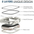 thumbnail image 3 of GHSDFBB 2-Pack Bling Waterproof Cases with Screen Protector for Apple Watch 44mm SE Series 6 5 4-Glitter Diamond Rhinestone Bumper Face Cover-iWatch Accessories for Women-Star Light+Clear, 3 of 7