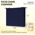 thumbnail image 3 of Outdoor Chair Cushions Set of 4 for Patio Furniture, Water-Resistant Square Corner Patio Chair Cushions with Ties, High Density Foam Outdoor Seat Cushion, 18.5" X 16" X 3", Navy, 3 of 10