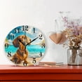 thumbnail image 2 of Cute Dachshund Dog on Beach Wall Clock 9.8 inch Battery Operated Clocks Non-Ticking Silent for Bedroom Office Kitchen Living Room, 2 of 10