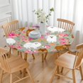 thumbnail image 3 of Pomeranian Dog and Flower Floral Round Fitted Tablecloth with Elastic Edge,Dining Table Cover Waterproof,Outdoor Round Tablecloth for Camping,Dining,Indoor and Outdoor, 3 of 7