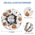 thumbnail image 3 of Shower Caps,Classic Halloween Pumpkins Pattern Waterproof Shower Cap for Women 4 Pieces,Double Reusable Hair Cover for Shower PEVA Elastic Stretch Hem, 3 of 7