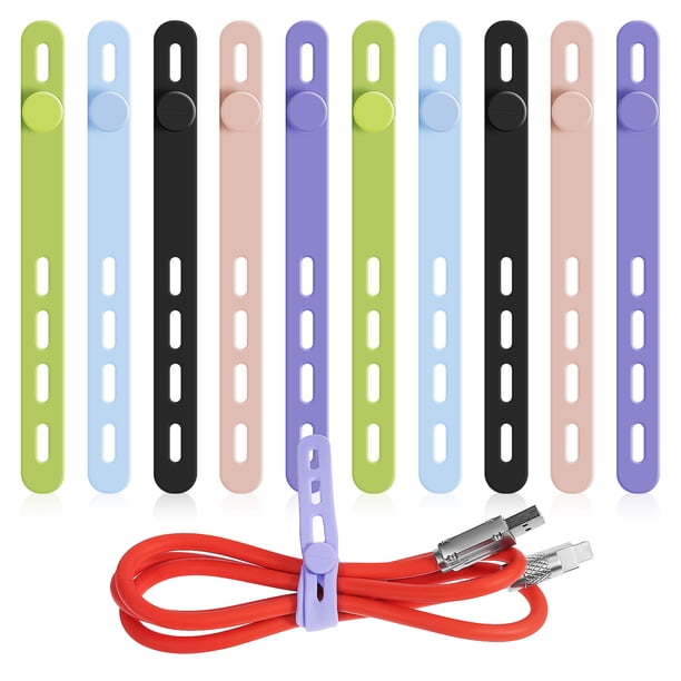 10 Uds. Bridas para cables, correas para cables, organizador de cables ajustable, organizador de cables reutilizable, herramientas de gestión de cables