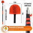 thumbnail image 5 of Cobweb Duster with Extension Pole,Spider Web Brush with Pole Extend ,Spiderweb Cleaner with Stage Telescopic Aluminum Pole,Spider Brush Cobweb for Outdoor & Indoor Cleaning, 5 of 7