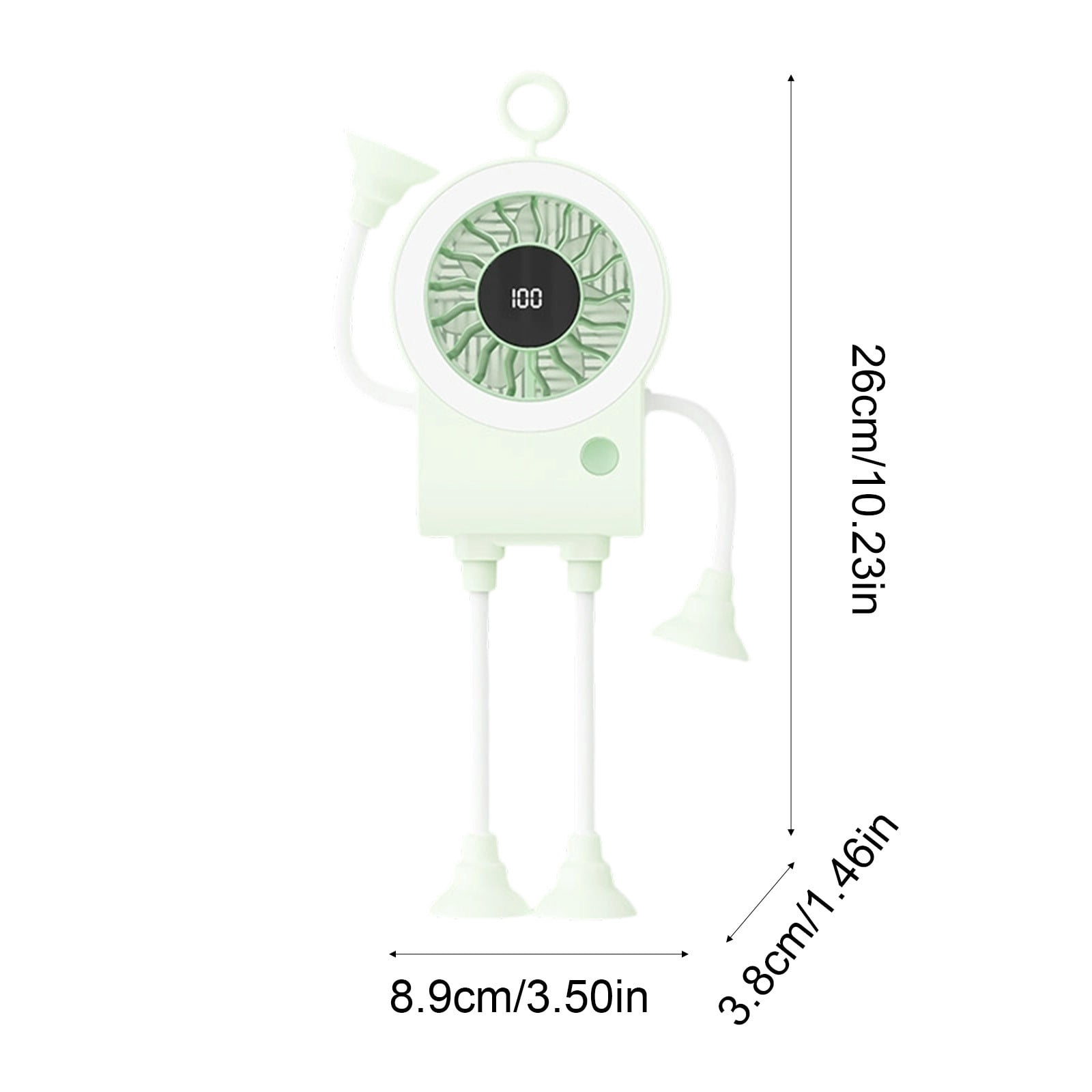 USB Rechargeable Suction Cup Fan with 5 Speeds & Digital Display, Portable Mini Fan with Adjustable Gooseneck & LED Power Display for Kitchen, Office & Home,Summer Essentials