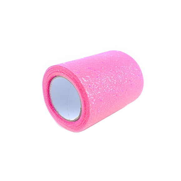Yuarrent Rollo de tul Glitter Tulles Sparkly Hollow-out Rainbow Rolls Suministros de boda Decoraciones para vestidos Fiesta de disfraces Rosa Type3 NO3
