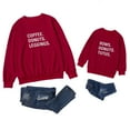 thumbnail image 4 of Mother-Daughter Sweater, Red Wine Letter Print Ribbed Closing Parent-child Autumn Clothing, 4 of 5