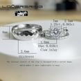 thumbnail image 5 of Wedding Ring Sets His And Hers Couples Women Diamond Sterling Silver White Cz Man Titanium Wedding Bands, 5 of 10