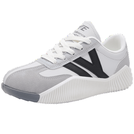 

Women‘s Fashion Board Shoes Casual Flat Shoes Lace-up Faux Leather Running Sports Shoes