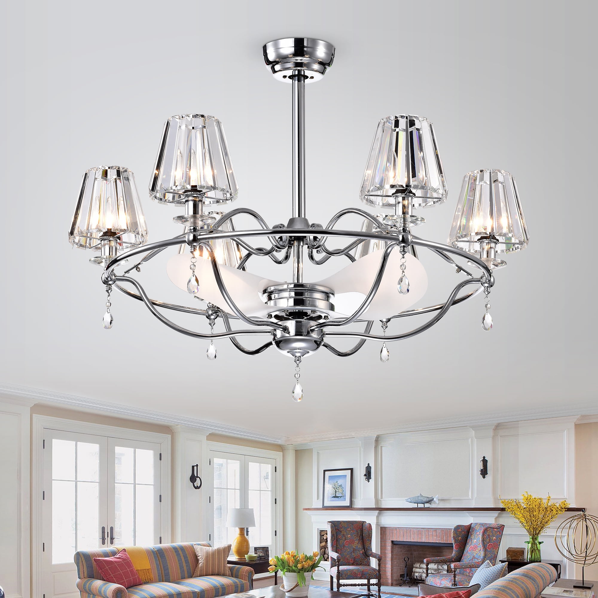 Kamlin 36-inch 6-light Lighted Ceiling Fan Fandelier with ...