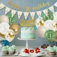 thumbnail image 6 of 1st Birthday Decorations Kit for Boys Girls, Happy Birthday Banner, Latex Confetti Balloons, Happy Birthday Decorations, Sage Green Safari Theme, 6 of 8