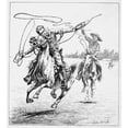 thumbnail image 2 of Remington Cowboy Fun. N'Cowboy Fun.' Wood Engraving 1888 After A Drawing By Frederic Remington. Print by, 2 of 2