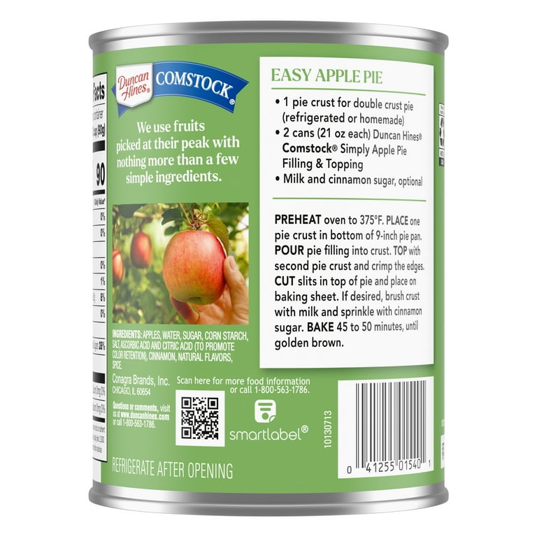 Duncan Hines Comstock Apple Pie Filling and Topping, 21 oz