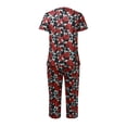 thumbnail image 4 of Siilsaa Women's Sleepwear Capri Pajama Sets Short Sleeve Two-Piece Pjs V Neck Tops & Capri Pants with Pockets Light Blue,M, 4 of 5