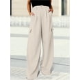 thumbnail image 3 of Surakey Cargo Pants for Women High Waist Wide Leg Pant Lounge Baggy Straight Leg Trousers Plain Solid Color Bottom, 3 of 7