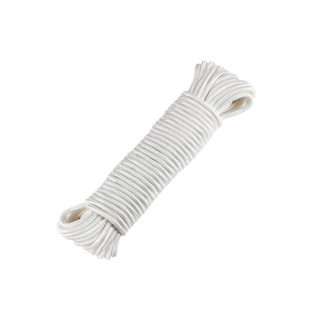 6mm Diameter Flagpole Lifting Rope Flag Halyard Nylon Rope Replacement Rope  Wrapping Hanging Tool for Home Outdoor Supplies (White)