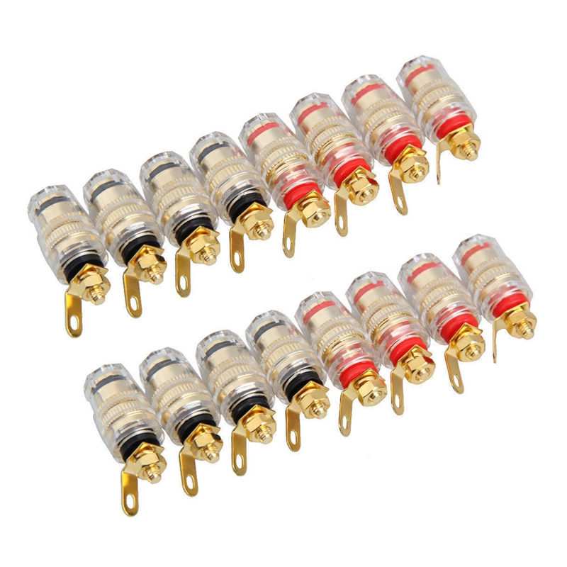 16Pcs 4mm Amplifier Speaker Terminal Binding Post Banana Plug
