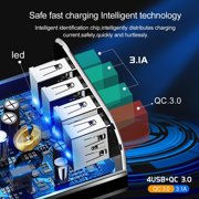 Hyper Charge Pro, Hyper Charge Pro Charger, 4-Port Quick Charge 3.0 Hub with Temp Control & Fast Charging, Charge All Your Devices 4X Faster for Android and iPhone (F)