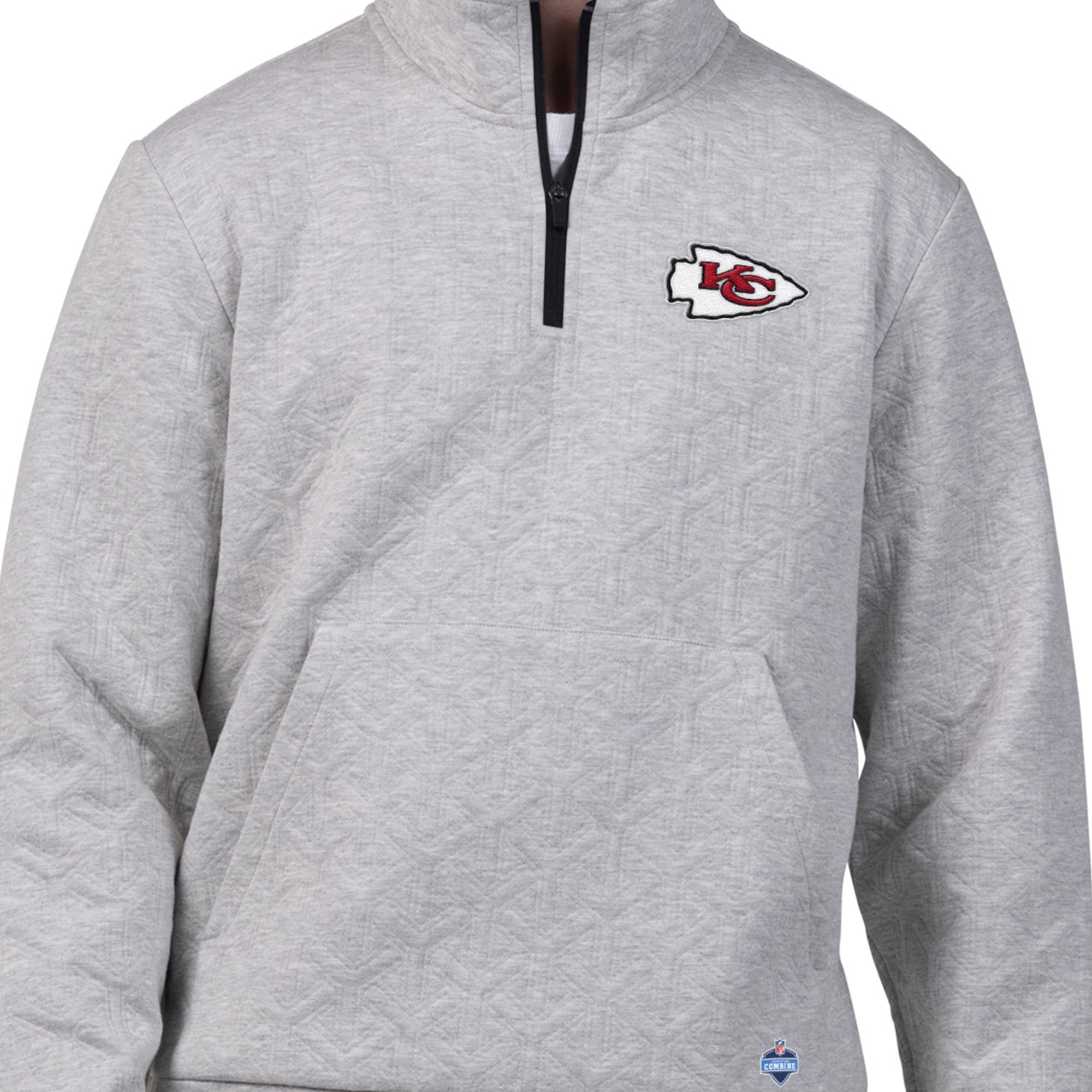 Kansas City Chiefs Men's NFL Combine Textured 1/4 Zip Pullover Longsleeve Fleece
