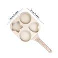 thumbnail image 3 of 4 Hole Frying Pan Non-stick Egg Cooker Pancake Maker with Wood Handle Multi-purpose Split Omelette Pan for Breakfast Gas Stoves and Induction Cookers Beige Beige, 3 of 8