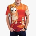 thumbnail image 2 of Lsque Bluey Pattern Golf Shirts for Men Dry Fit Print Moisture Wicking Performance Short Sleeve Polo Shirt-Large, 2 of 7
