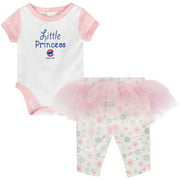 Girls Newborn & Infant White/Pink Chicago Cubs Princess Bodysuit and Tutu Leggings Set