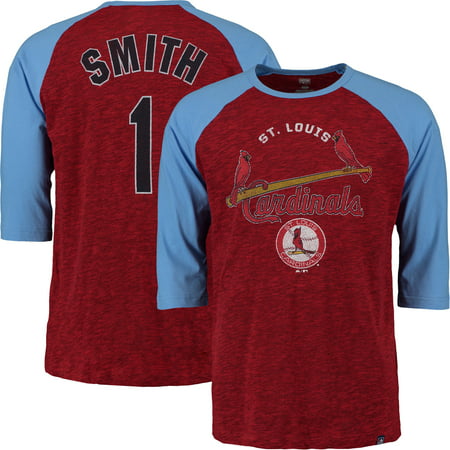 Ozzie Smith St. Louis Cardinals Majestic Player Tactics Cooperstown Three-Quarter Sleeve Raglan T-Shirt -