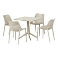 thumbnail image 2 of WestinTrends Playa 5-Piece Resin Square Patio Dining Table Set with Stackable Patio Dining Chairs, Sand, 2 of 13
