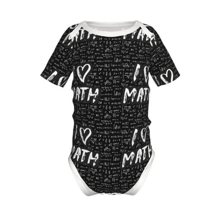 

Lukts I love Math Print Baby Short Sleeve Romper Onesie for Newborn Baby Boys and Girls-18 Months