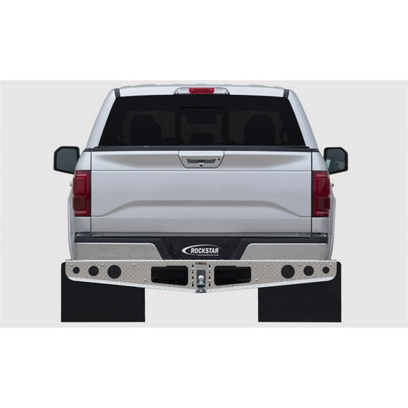 Rockstar Mud Flaps A1010012 ROCKSTAR Mud Flap; Diamond Plate; Hitch Mount; 17.5 in. x 24 in.; Fits select: 2004-2009 FORD F150, 2013-2014 FORD F150 SUPER CAB