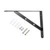 Shelf Bracket 12"L x 7.5"H x 0.1"T Heavy-Duty L Right Angle Bracket Support Corner Brace Joint Wall Mounted Black 2pcs