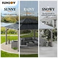 thumbnail image 6 of Sunjoy Archwood 13 ft. x 15 ft. Cedar Framed Hard Top Gazebo with Black Steel 2-tier Hip Roof, 6 of 9