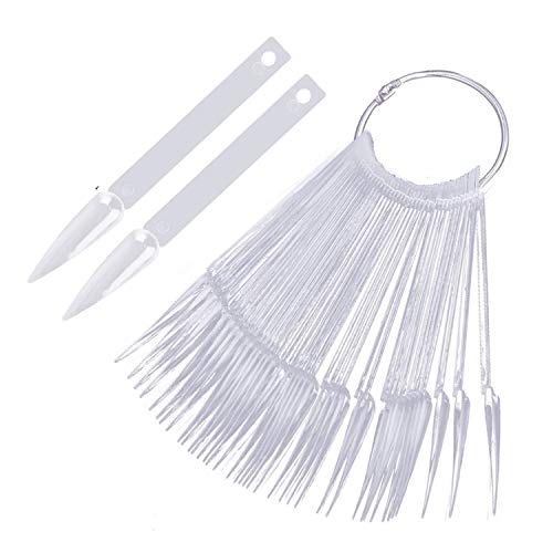 200 Pcs Stiletto Nail Polish Color Display Sticks Clear Nail Sample