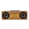thumbnail image 2 of Voltstech Reloj despertador de carga inalámbrico QI de madera portátil multifuncional para exteriores Altavoz Bluetooth de 10 W con radio FM y visualización de la hora Soporte para tarjeta TF, 2 of 5