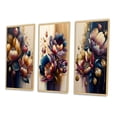 thumbnail image 3 of Designart "Tulip Elegance in Night Shades I" Floral & Botanical Framed Wall Art Set Of 3 - Red Tulip Frame Gallery Wall Set For Home Decor, 3 of 6