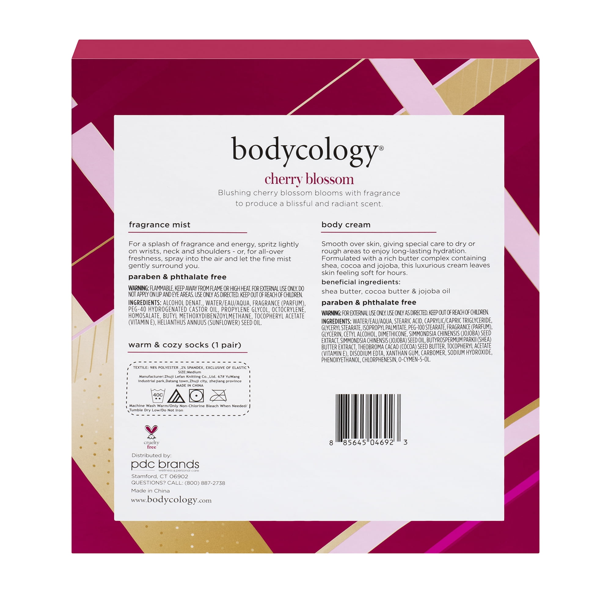  Bodycology warm & cozy sock set - Cherry Blossom : Beauty &  Personal Care