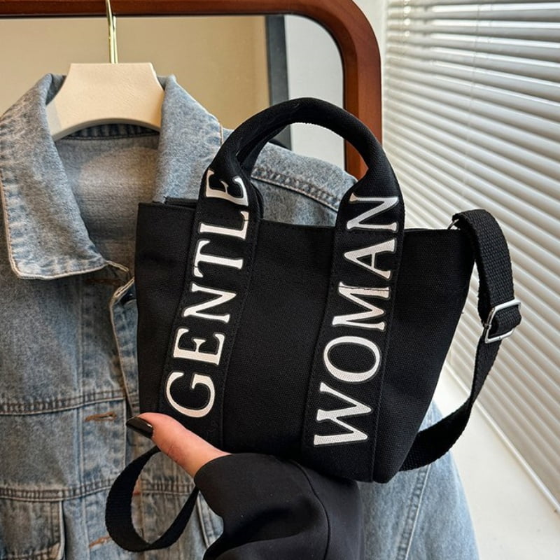 Gentlewoman® Tote Bag for Women, Canvas Crossbody Tote Bags with Magnetic buckle Casual Canvas Shoulder Bags for Work School and Travel，Black