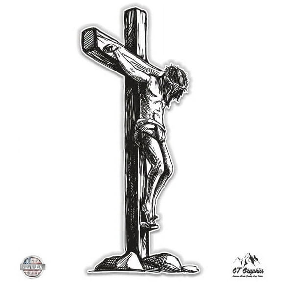 Jesus Christ Saviour - 3" Vinyl Sticker - For Car Laptop I-Pad Phone Helmet Hard Hat - Waterproof Decal