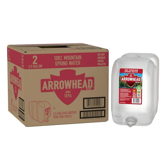 Arrowhead Mountain Spring Water, 2.5 Gal, 2-Pack Plastic Jugs