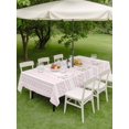 thumbnail image 3 of Rectangle Outdoor Tablecloth with Umbrella Hole and Zipper 60x102 Inch, Pink Botanical Waterproof Patio Table Cloth, Modern Farmhouse Striped Washable Picnic Table Cover for Camping Dining, 3 of 7