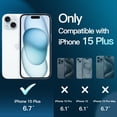 thumbnail image 2 of JETech 5 in 1 Matte Case for iPhone 15 Plus 6.7-Inch with 2-Pack Each Tempered Glass Screen Protector and Camera Lens Protector, Translucent Back Shockproof Phone Cover (Bright Blue), 2 of 7