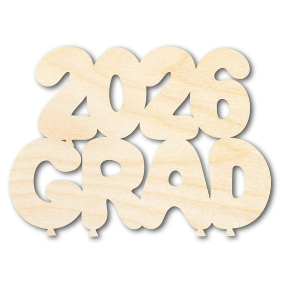 Unfinished Wood 2026 Grad Shape 16" / 1/2"