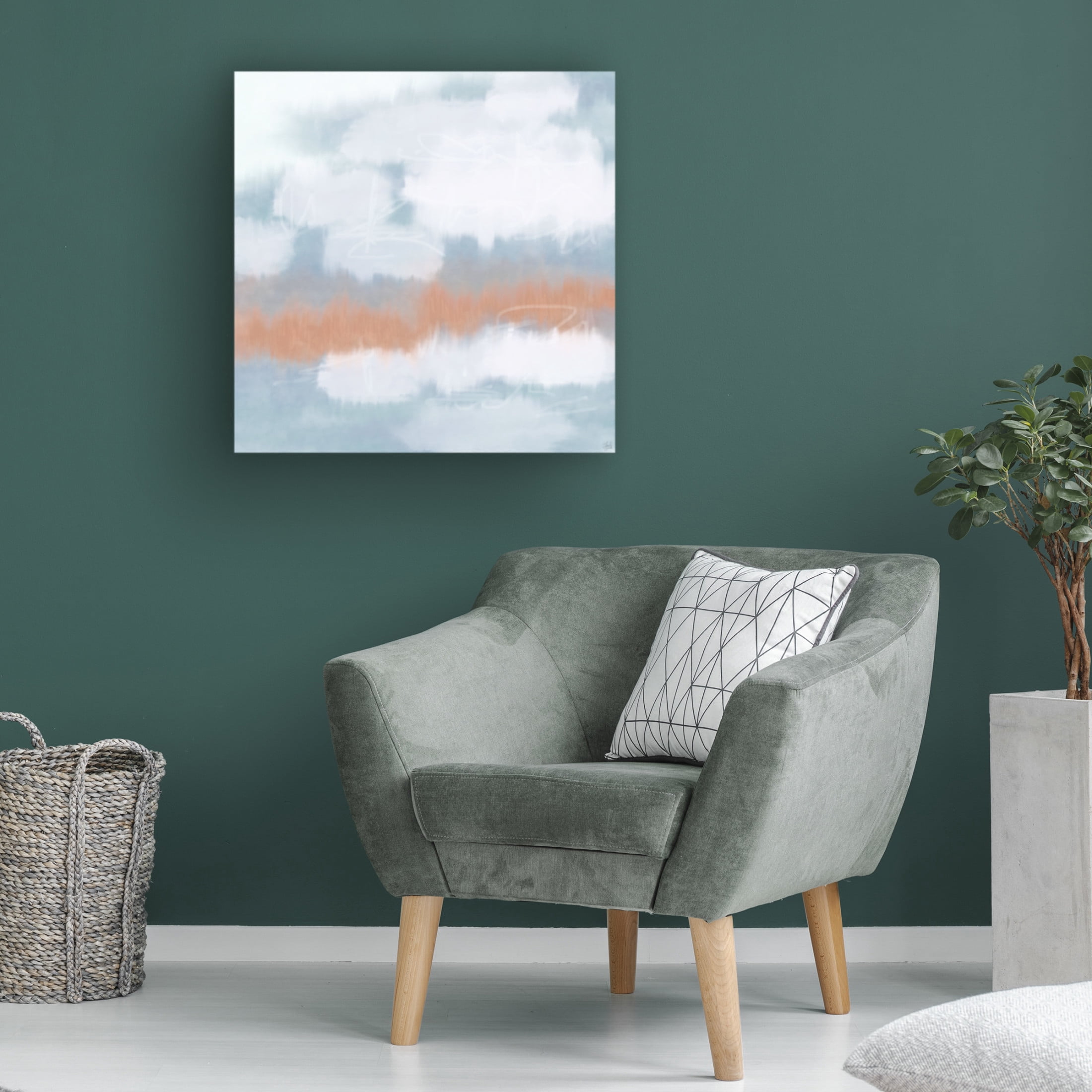 Canvas Wall Art - Line and Brush 'Graffiti Skies' Wall Art for Living Room, Bedroom, or Office Décor by Trademark Fine Art - 18 x 18 Inches