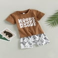 thumbnail image 3 of EIMELI Kid Boy Pants Suit  Short Sleeve Round Neck Letters Print Tops + Drawstring Short Pants  Black 18-24 Months, 3 of 8