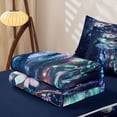 thumbnail image 5 of Homewish Boho Dragonfly Zipper Full Size Comforter Sets with Fitted Sheet and 2 Pillowcases,Hippie Dreamcatcher Zipper Bedding Set,Navy Blue Reversible,4 Pieces, 5 of 7
