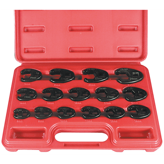 Astro Pneumatic 7115 15-Piece Professional Metric Crowfoot Wrench Set
