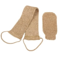 2 Pcs Natural Exfoliating Washcloth Sisal Bath Gloves Coffee