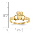 thumbnail image 3 of Real 14kt Yellow Gold Ladies Claddagh Ring Size: 6; for Adults and Teens; for Women and Men, 3 of 7